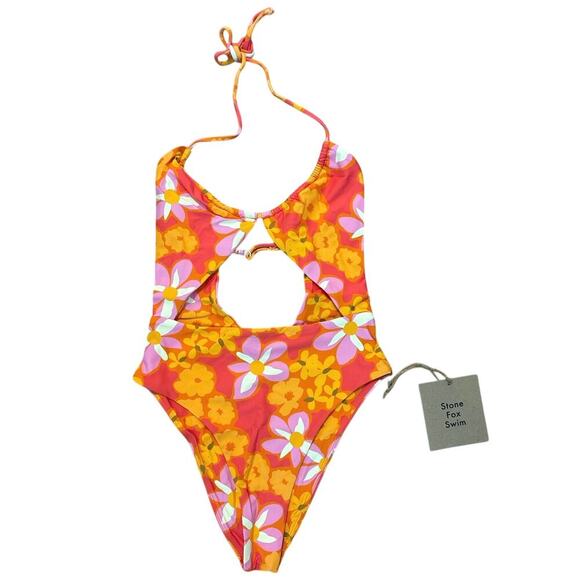 NWT Stone Fox Swim Riva One Piece Swimsuit - Lei Lei Print Size XS - Picture 3 of 7